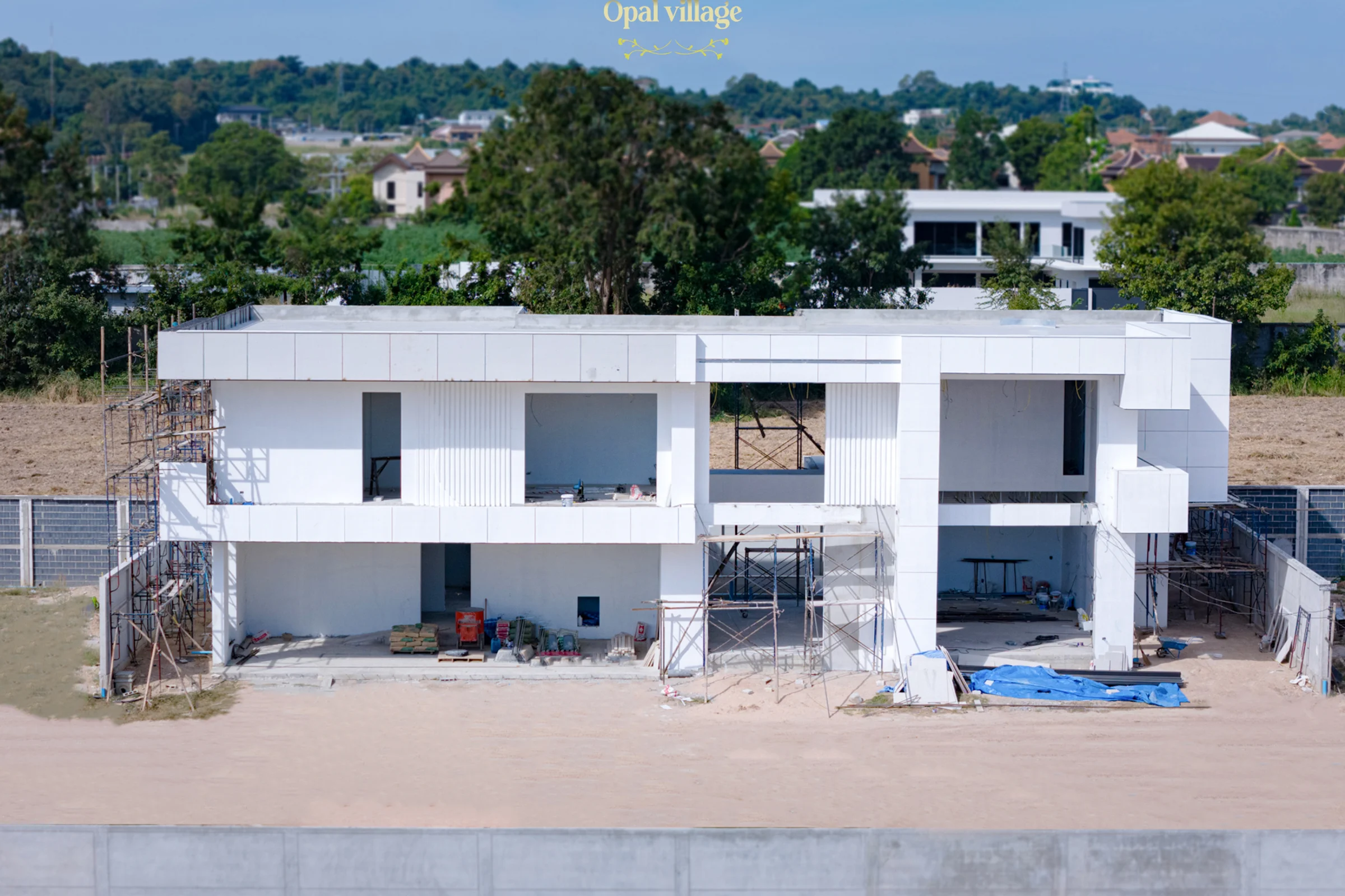 Full concrete frame completed — all 4 levels standing