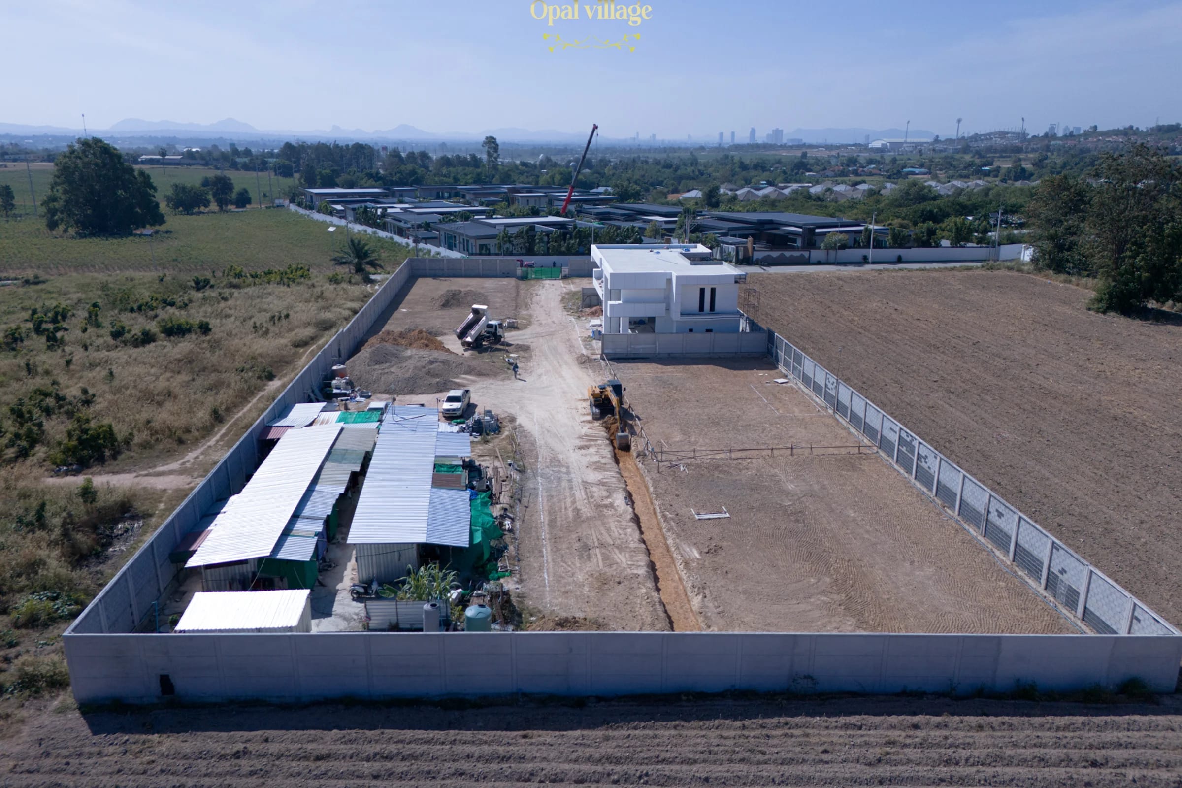Foundation piling complete across all 8 plots