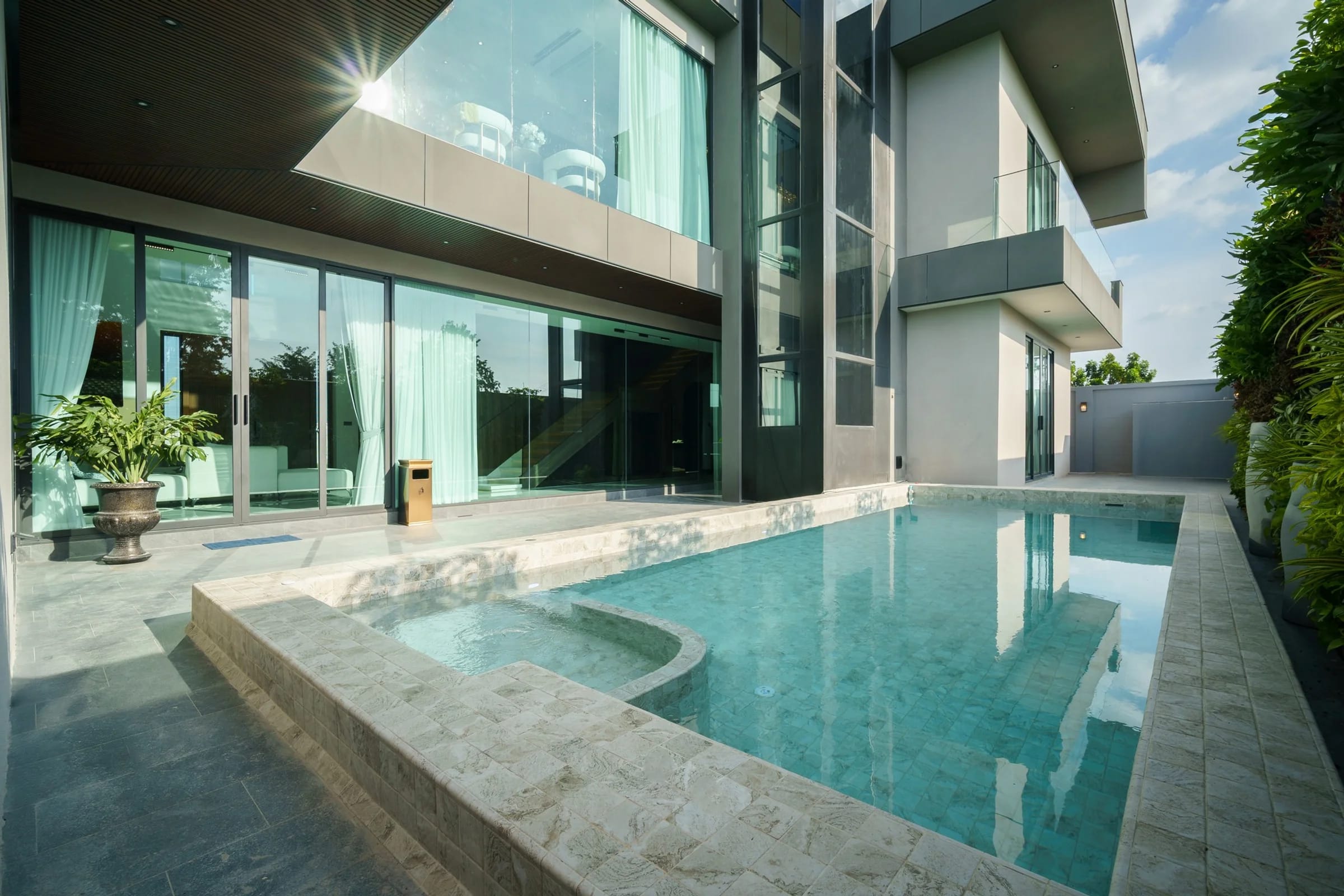 Pool at dusk